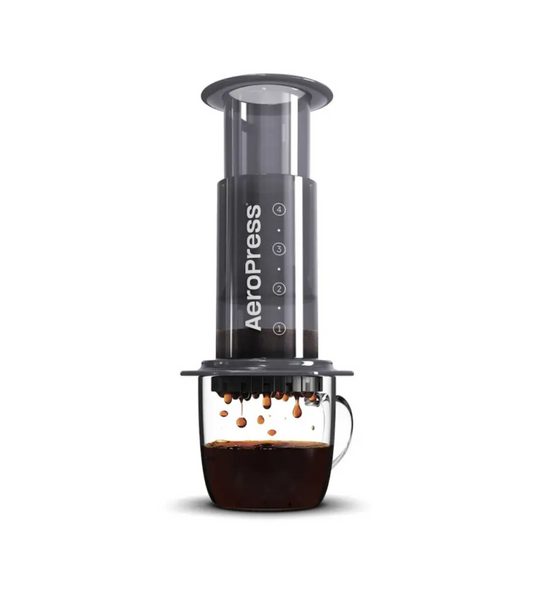 Aeropress vista frontal, cafetera de inmersión para café espresso y filtro