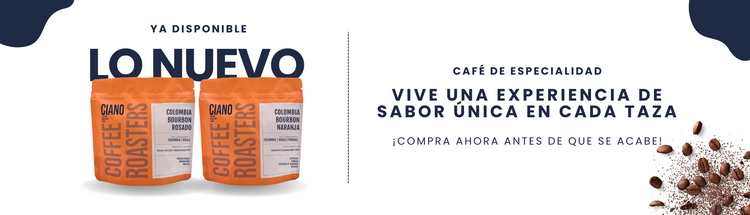 Banner web para escritorio con dos nuevas bolsas de café de Ciano Coffee, lanzadas en agosto de 2025