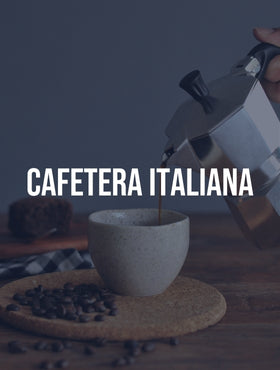 Botón para categoría de café recomendado para cafetera italiana (moka