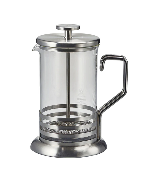 Prensa Francesa 600ml Hario, vista frontal del producto para preparar café filtrado