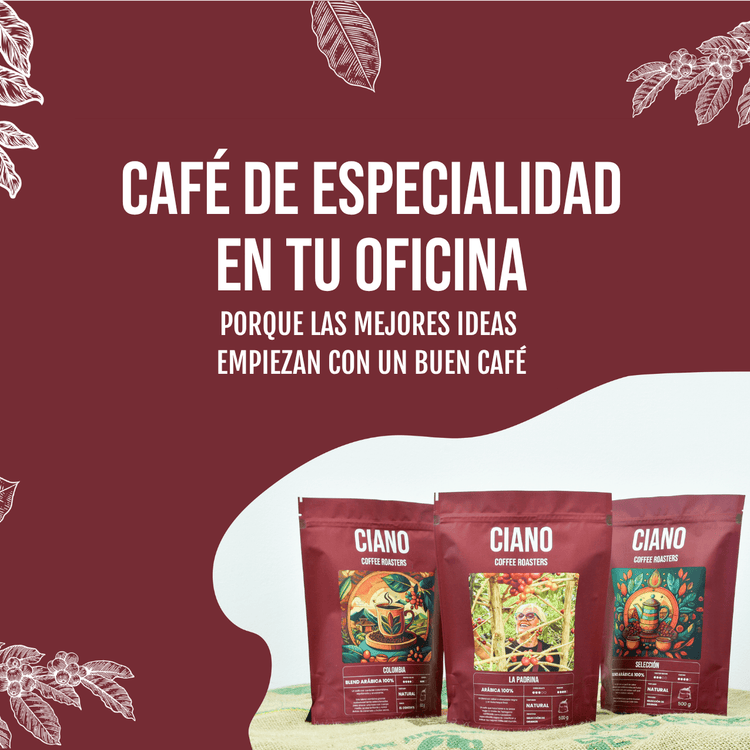 Banner en versión mobile promocionando el servicio de café para oficinas de Ciano Coffee, con entrega y calidad garantizada

