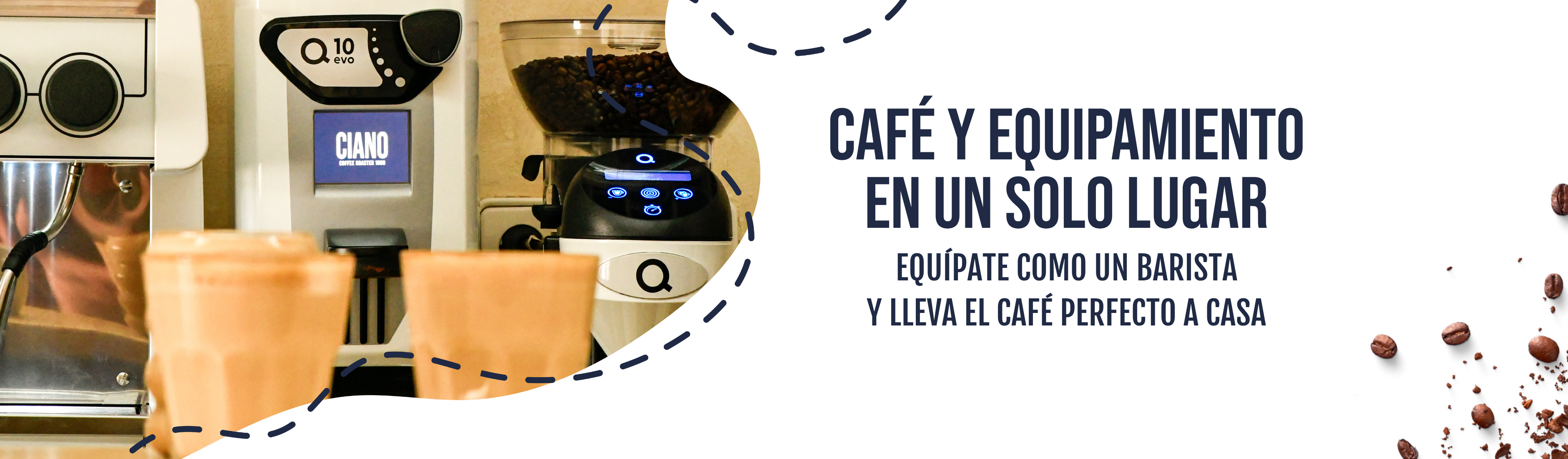 Banner de la tienda online de café en versión desktop, descubre y compra café de especialidad fácilmente